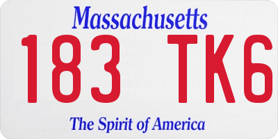 MA license plate 183TK6