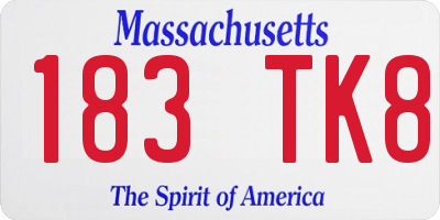 MA license plate 183TK8
