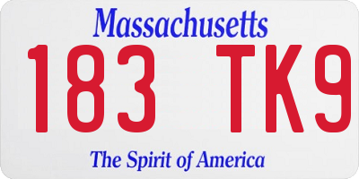 MA license plate 183TK9