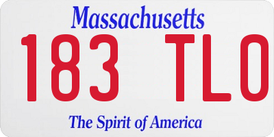 MA license plate 183TL0