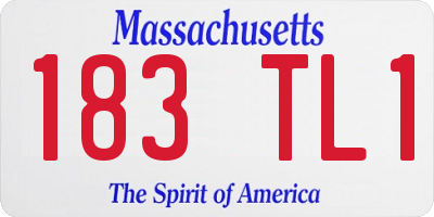 MA license plate 183TL1
