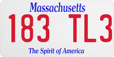MA license plate 183TL3