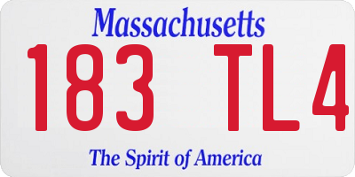 MA license plate 183TL4