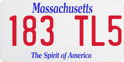 MA license plate 183TL5