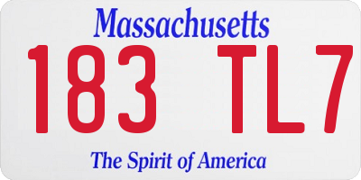 MA license plate 183TL7