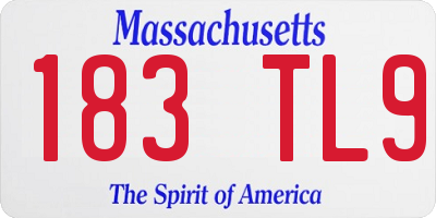 MA license plate 183TL9