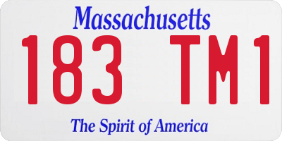MA license plate 183TM1