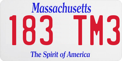MA license plate 183TM3