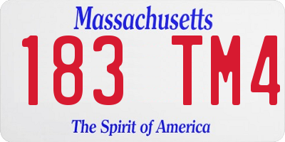MA license plate 183TM4