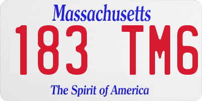 MA license plate 183TM6