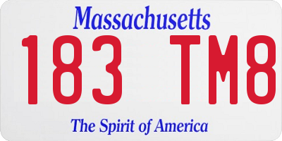 MA license plate 183TM8