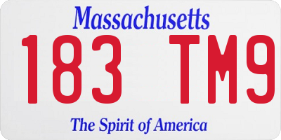 MA license plate 183TM9