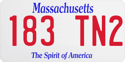 MA license plate 183TN2