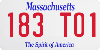 MA license plate 183TO1