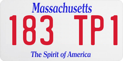 MA license plate 183TP1