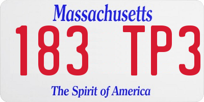 MA license plate 183TP3