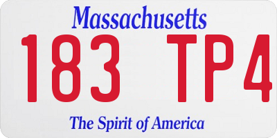 MA license plate 183TP4