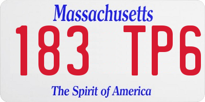 MA license plate 183TP6