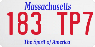 MA license plate 183TP7