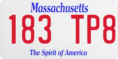 MA license plate 183TP8
