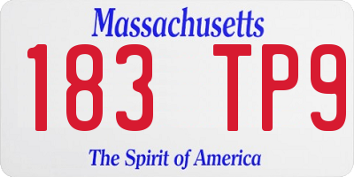 MA license plate 183TP9