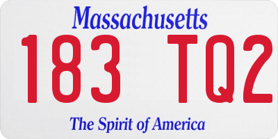 MA license plate 183TQ2
