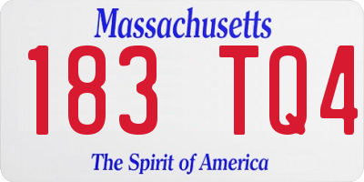 MA license plate 183TQ4
