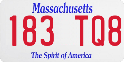 MA license plate 183TQ8