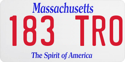 MA license plate 183TR0