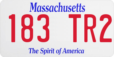 MA license plate 183TR2