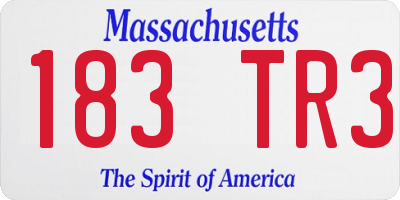 MA license plate 183TR3