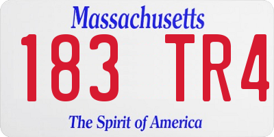 MA license plate 183TR4