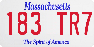 MA license plate 183TR7