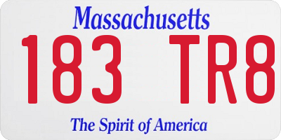 MA license plate 183TR8