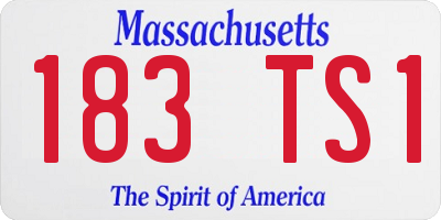 MA license plate 183TS1