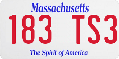 MA license plate 183TS3