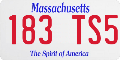MA license plate 183TS5