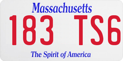 MA license plate 183TS6