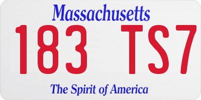 MA license plate 183TS7