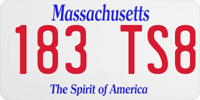 MA license plate 183TS8