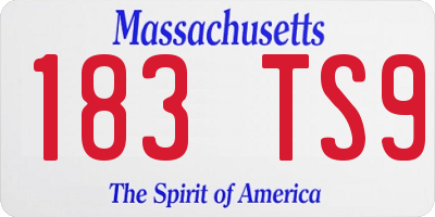 MA license plate 183TS9