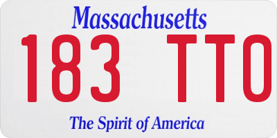 MA license plate 183TT0