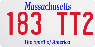 MA license plate 183TT2