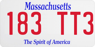 MA license plate 183TT3