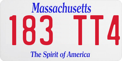 MA license plate 183TT4