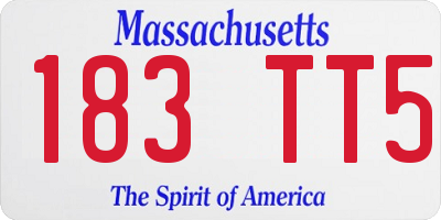 MA license plate 183TT5