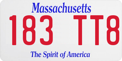 MA license plate 183TT8