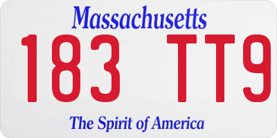 MA license plate 183TT9