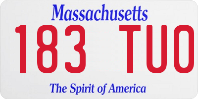 MA license plate 183TU0