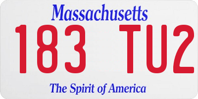 MA license plate 183TU2